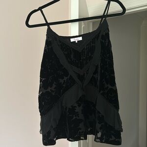 Parker black velvet top size Small